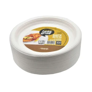 צלחות גדולות עבות למיקרוגל 100 יח