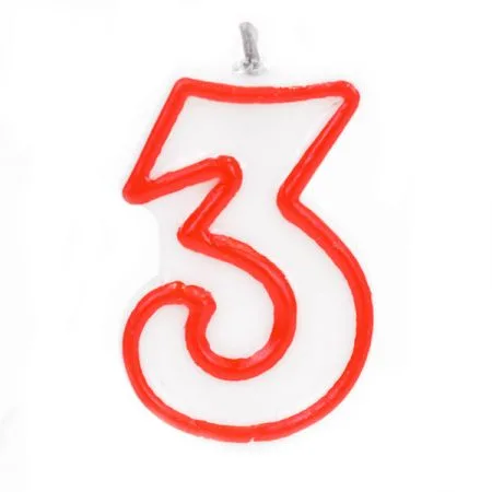 נרות יום הולדת מספר 3