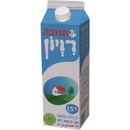 רויון בקרטון 1.5% שומן 1 ליטר.
